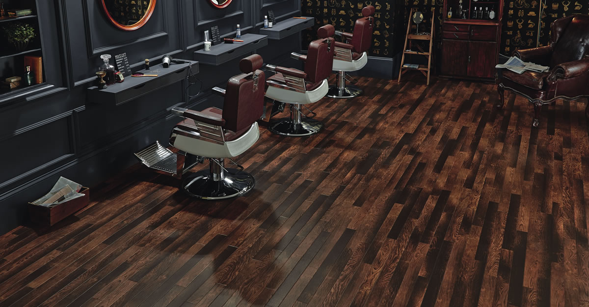 1200 x 625 KARNDEAN COMMERCIAL FLOORING RETAIL RP94 Scorched Oak Barber Shop LS2 CM