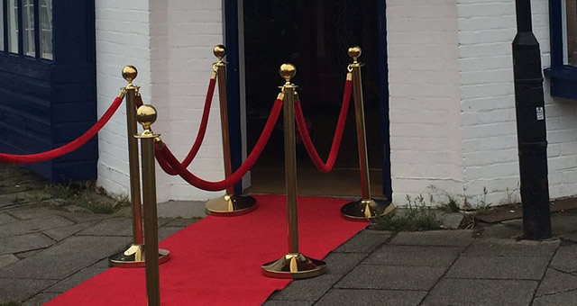 Red Carpet with Gold Posts